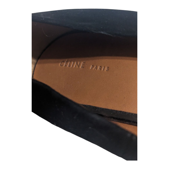 Celine Paris Black Leather Pumps Women’s Size 37 Classic Designer Heels - Picture 5 of 10